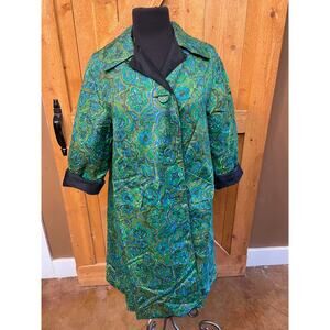 Women's Large Reversible Trapeze Coat Jacket Water Resistance Lightweight